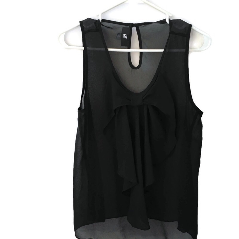 IZ Byer Cascade Front Bow V Neck Top
